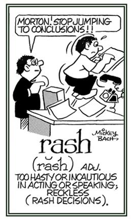 Disregarding danger of collision, failing to start (4) - wordplays.com