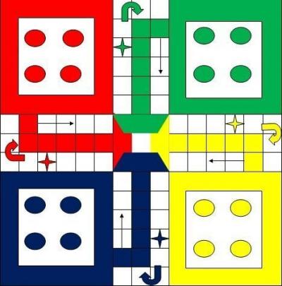 Board game derived from pachisi
